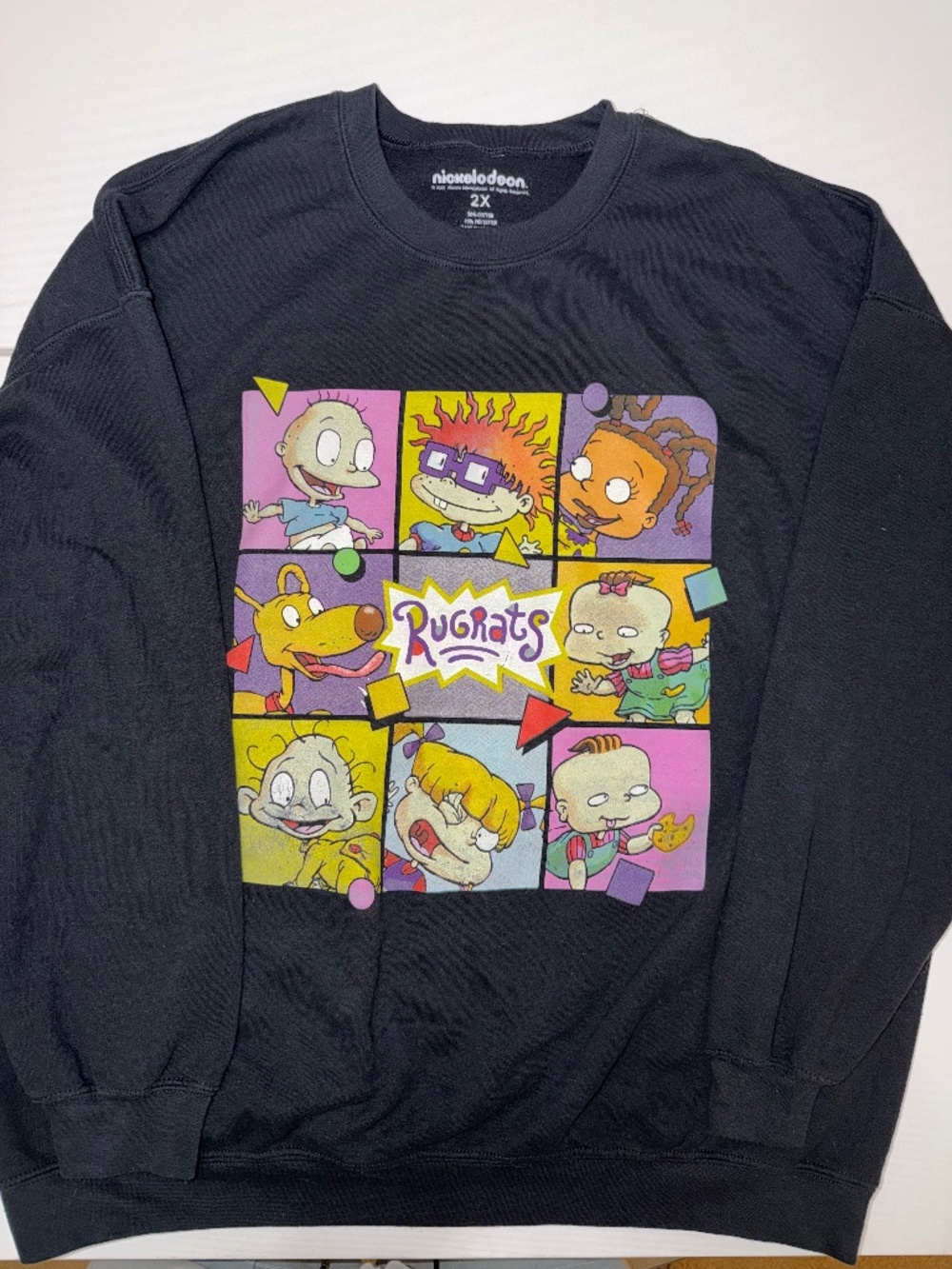 Rugrats Nickelodeon Black Graphic Crewneck 2XL